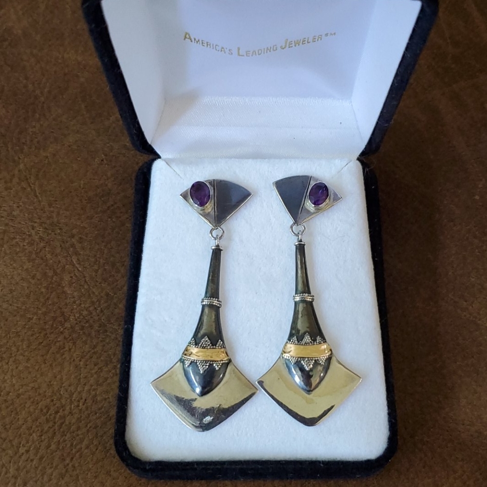 Real Amethyst Sterling earrings